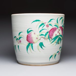 A Chinese famille rose 'Nine Peaches' jardinière, 19th C. — foto 4