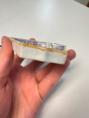 A Chinese famille rose nine-piece 'Plum Blossoms' sweetmeat set on a wooden tray, 19th C. — photo 41
