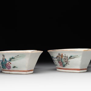 A Chinese famille rose nine-piece sweetmeat or rice table set, Tongzhi mark, 19th C. — photo 30