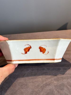 A Chinese famille rose nine-piece sweetmeat or rice table set, Tongzhi mark, 19th C. — photo 12