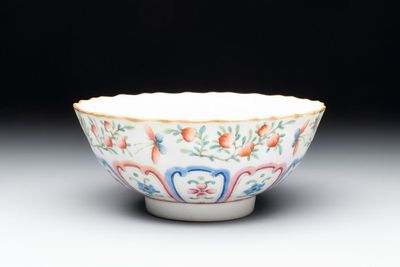 A Chinese famille rose 'peaches' bowl, Tongzhi mark and of the period