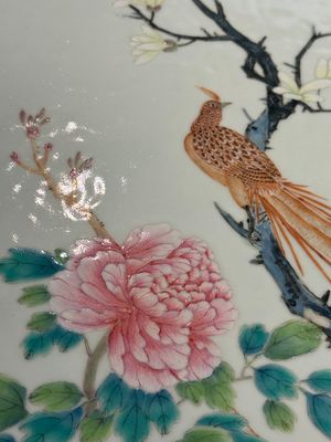 A Chinese famille rose 'pheasant among flowering branches' plaque, 19th C. — 照片 4