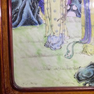 A Chinese famille rose plaque with two ladies in a garden, Republic — photo 9