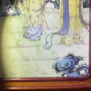A Chinese famille rose plaque with two ladies in a garden, Republic — photo 10