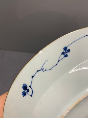 A Chinese famille rose plate and a blue and white dish, Yongzheng/Qianlong — 照片 6