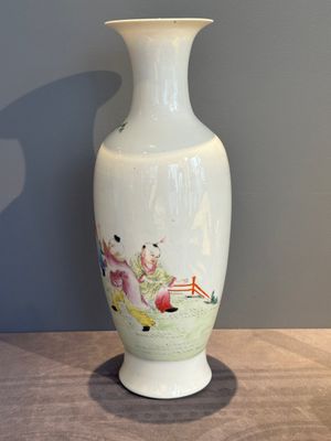 A Chinese famille rose 'playing boys' baluster vase, Hongxian mark, Republic — photo 4
