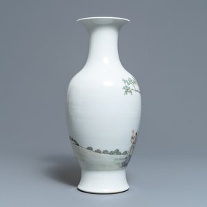 A Chinese famille rose 'playing boys' vase, Hongxian mark, Republic — photo 3