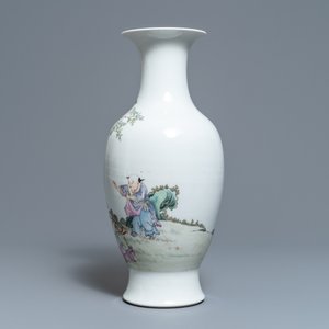 A Chinese famille rose 'playing boys' vase, Hongxian mark, Republic — photo 4