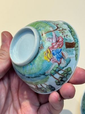 A Chinese famille rose 'Procris and Cephales' cup and saucer, Qianlong — photo 17