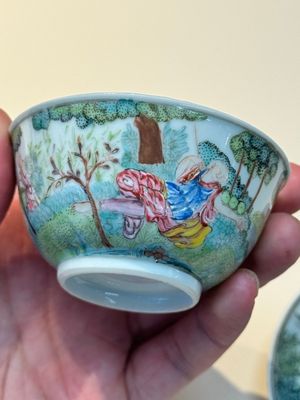 A Chinese famille rose 'Procris and Cephales' cup and saucer, Qianlong — photo 18