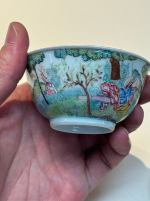 A Chinese famille rose 'Procris and Cephales' cup and saucer, Qianlong — photo 10