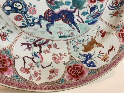 A Chinese famille rose 'qilin and phoenix' dish, Yongzheng — photo 5