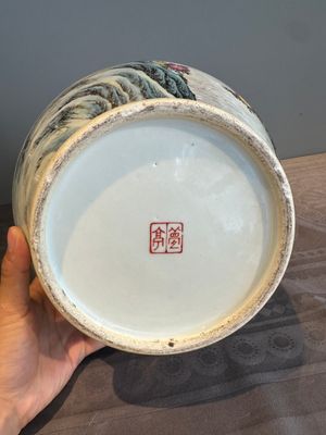 A Chinese famille rose 'quails' 'hu' vase, signed Xiong Mengting 熊夢亭, dated 1969 — photo 18