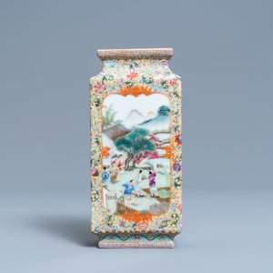 A Chinese famille rose 'rice cultivation' vase, Qianlong mark, Republic — 照片 2