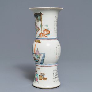 A Chinese famille rose 'rice production' vase, Kangxi mark, 19th C. — photo 4