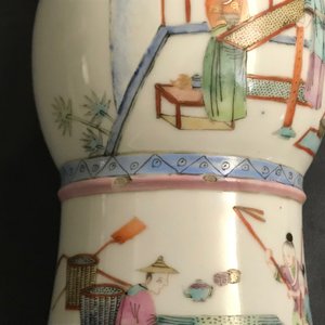 A Chinese famille rose 'rice production' vase, Kangxi mark, 19th C. — photo 10
