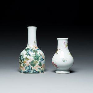 A Chinese famille rose 'riverscape' vase and a 'butterfly' vase, 20th C. — photo 5