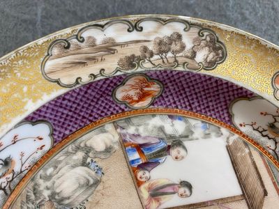 A Chinese famille rose 'Rockefeller' plate with acrobats, Jiaqing — photo 6