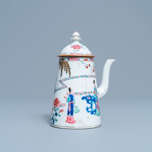 A Chinese famille rose 'Romance of the Western chamber' chocolate jug and cover, Yongzheng — 照片 5