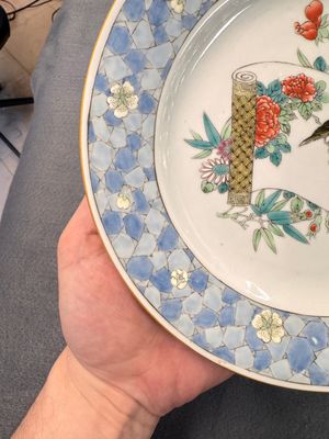 A Chinese famille rose ruby-back plate with a bird on a blossoming branch — photo 6