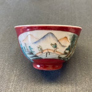A Chinese famille rose ruby-ground cup and saucer, Yongzheng — photo 13