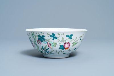 A Chinese famille rose 'sanduo' bowl, Guangxu mark and of the period