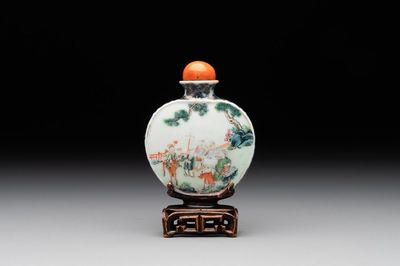 A Chinese famille rose 'Sanxing' snuff bottle, Qianlong mark and of the period