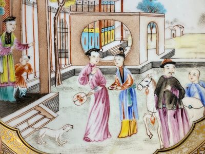 A Chinese famille rose semi-eggshell mandarin subject plate, Qianlong — 照片 2