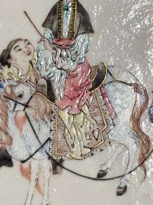 A Chinese famille rose semi-eggshell plate with a lady on horseback and attendants, Yongzheng — photo 9
