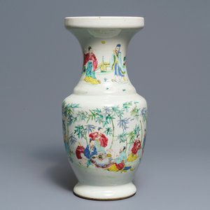 A Chinese famille rose 'Seven Sages of the Bamboo Grove' vase, Yongzheng — photo 1