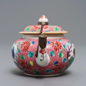 A Chinese famille rose silver-mounted teapot and cover, Yongzheng — 照片 3