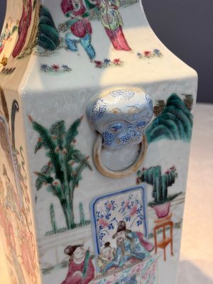 A Chinese famille rose square vase with narrative design, 19th C. — photo 10