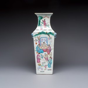 A Chinese famille rose square vase with narrative design, 19th C. — photo 2