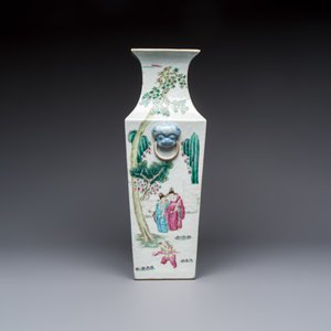 A Chinese famille rose square vase with narrative design, 19th C. — photo 3