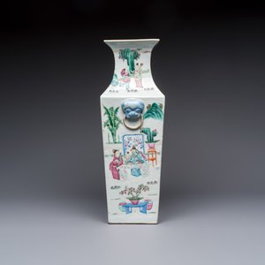 A Chinese famille rose square vase with narrative design, 19th C. — photo 5