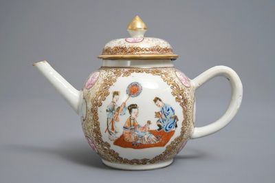 A Chinese famille rose teapot and cover, Qianlong