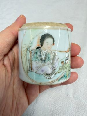 A Chinese famille rose teapot and two covered boxes, various marks, Republic — photo 19