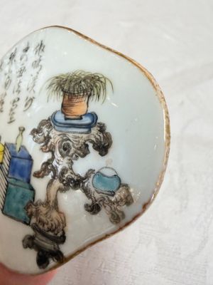 A Chinese famille rose teapot and two covered boxes, various marks, Republic — photo 29