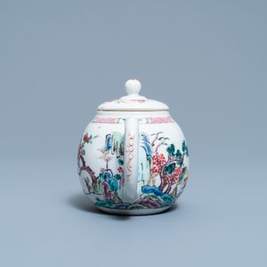 A Chinese famille rose teapot on stand with landscape design, Yongzheng — photo 8
