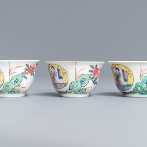 A Chinese famille rose teapot, six saucers and three cups, Yongzheng/Qianlong — 照片 6