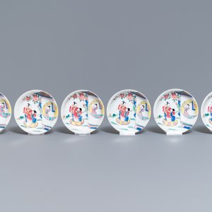 A Chinese famille rose teapot, six saucers and three cups, Yongzheng/Qianlong — photo 2