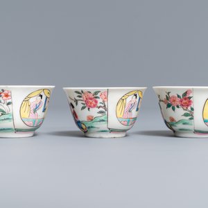 A Chinese famille rose teapot, six saucers and three cups, Yongzheng/Qianlong — photo 7