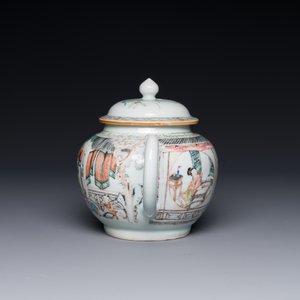 A Chinese famille rose teapot with court ladies and children, Yongzheng — 照片 4
