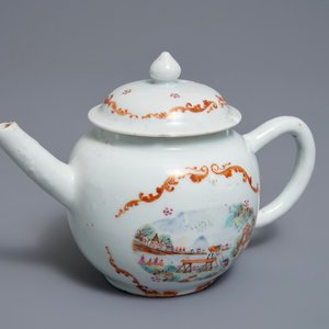 A Chinese famille rose teapot with European lumberjacks, Qianlong — photo 7