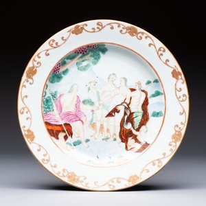 A Chinese famille rose 'The Judgement of Paris' plate, Qianlong — foto 1