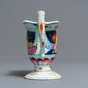 A Chinese famille rose 'Tobacco leaf' helmet-shaped jug, Qianlong — photo 3