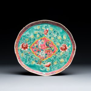 A Chinese famille rose tray for the Straits or Peranakan market, 19th C. — photo 1