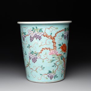 A Chinese famille rose turquoise-ground Da Ya Zhai-style jardinière, 19th C. — photo 5