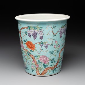 A Chinese famille rose turquoise-ground Da Ya Zhai-style jardinière, 19th C. — 照片 1
