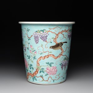 A Chinese famille rose turquoise-ground Da Ya Zhai-style jardinière, 19th C. — 照片 3